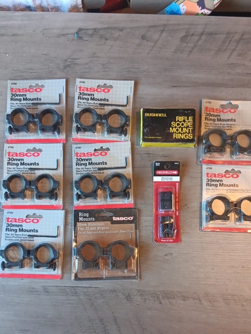Tasco 30mm Rifle Scope Ring Mounts - Black (Lot)